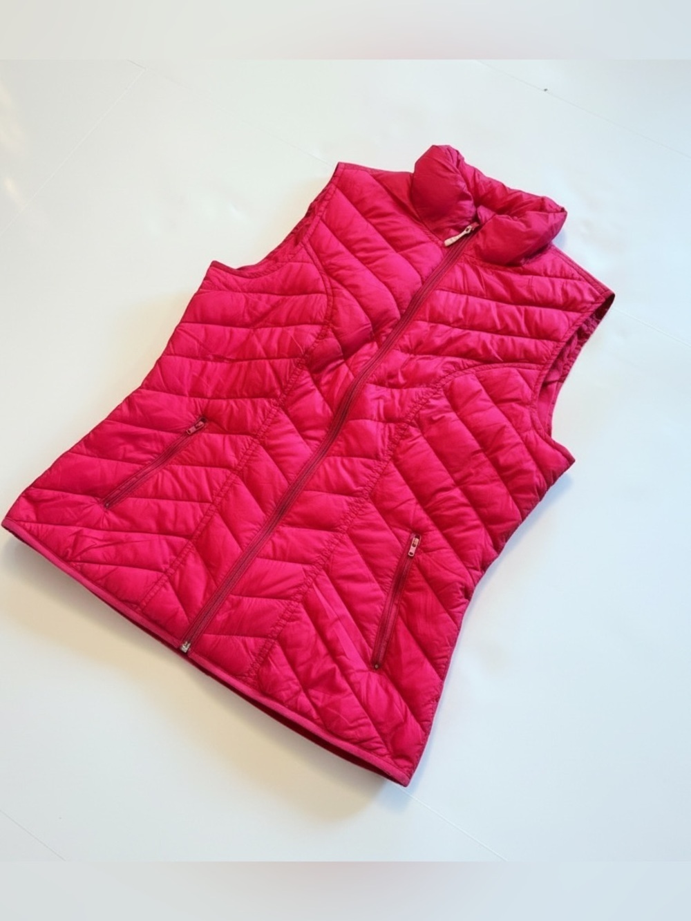 Tek Gear Pink Quilted Puffer Vest Full Zip Lightweight Size Large - Picture 4 of 11